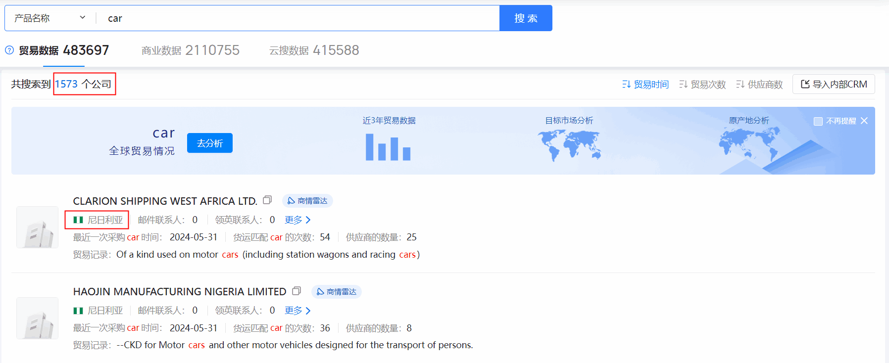 海关数据,尼日利亚海关数据,EVO视讯官网海关数据